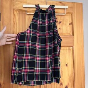 NWOT J Crew Factory Tartan Plaid Halter Blouse